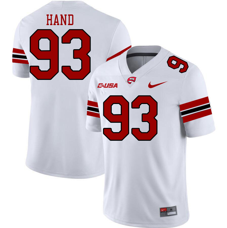 Western Kentucky Hilltoppers #93 Jalen Hand College Football Jerseys Stitched Sale-White